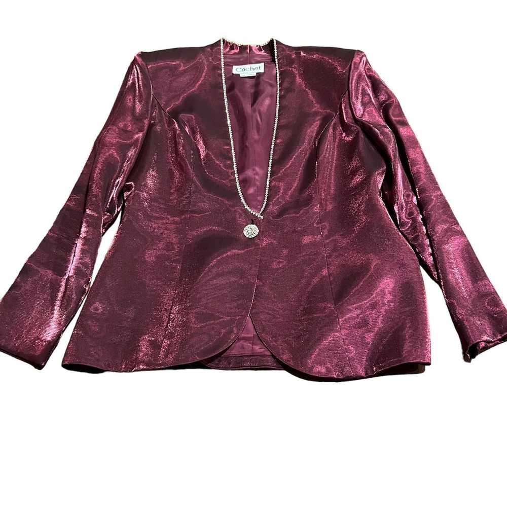 Vintage 80s Women’s Cachet Maxi Dress & Jacket Rh… - image 3