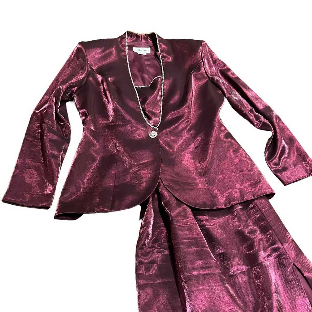 Vintage 80s Women’s Cachet Maxi Dress & Jacket Rh… - image 5