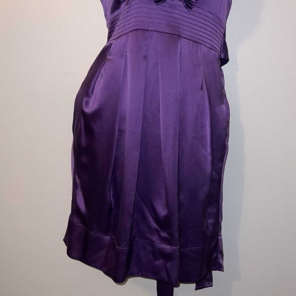 BCBGMaxazria Ruffled Silk Tuxedo Halter Dress Siz… - image 5