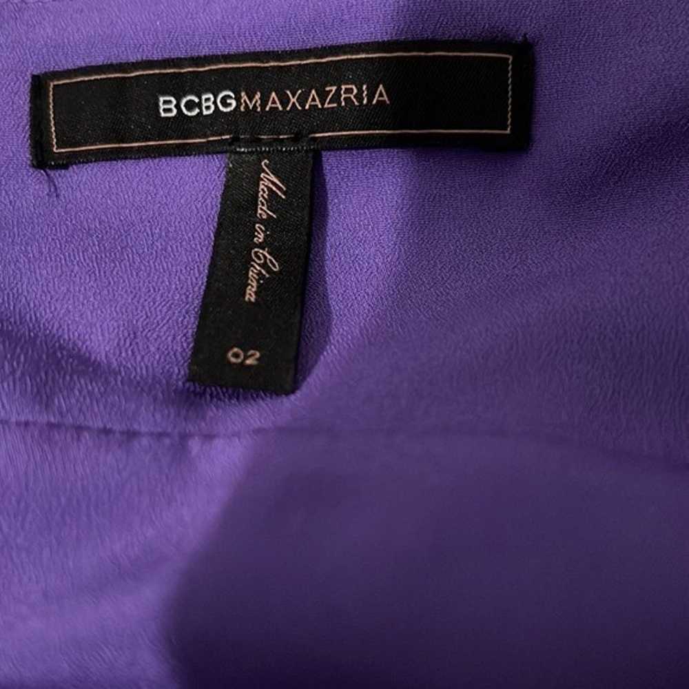 BCBGMaxazria Ruffled Silk Tuxedo Halter Dress Siz… - image 7