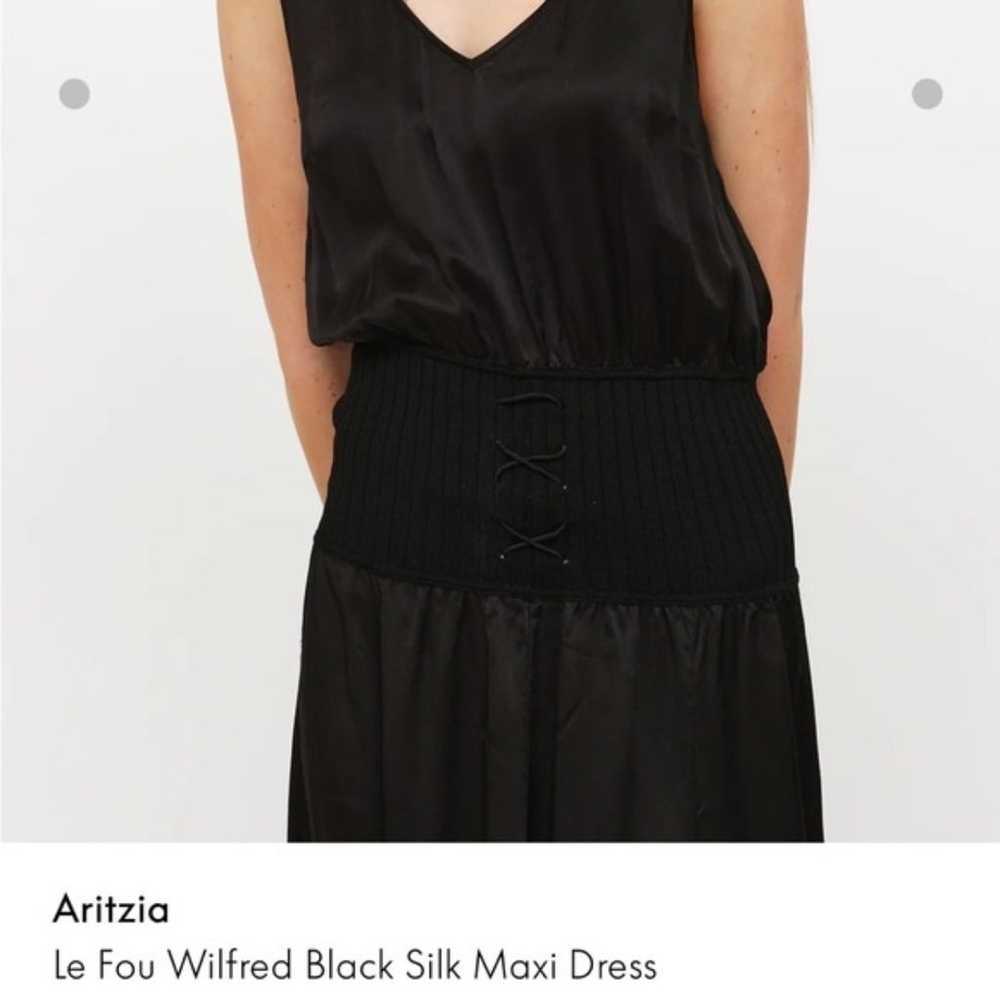 Aritzia Wilfred Silk Lace up midi dress - image 2