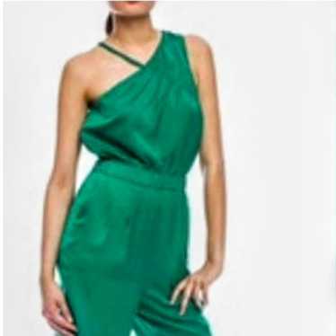 Armani exchange emerald green silky jumpsuit one s