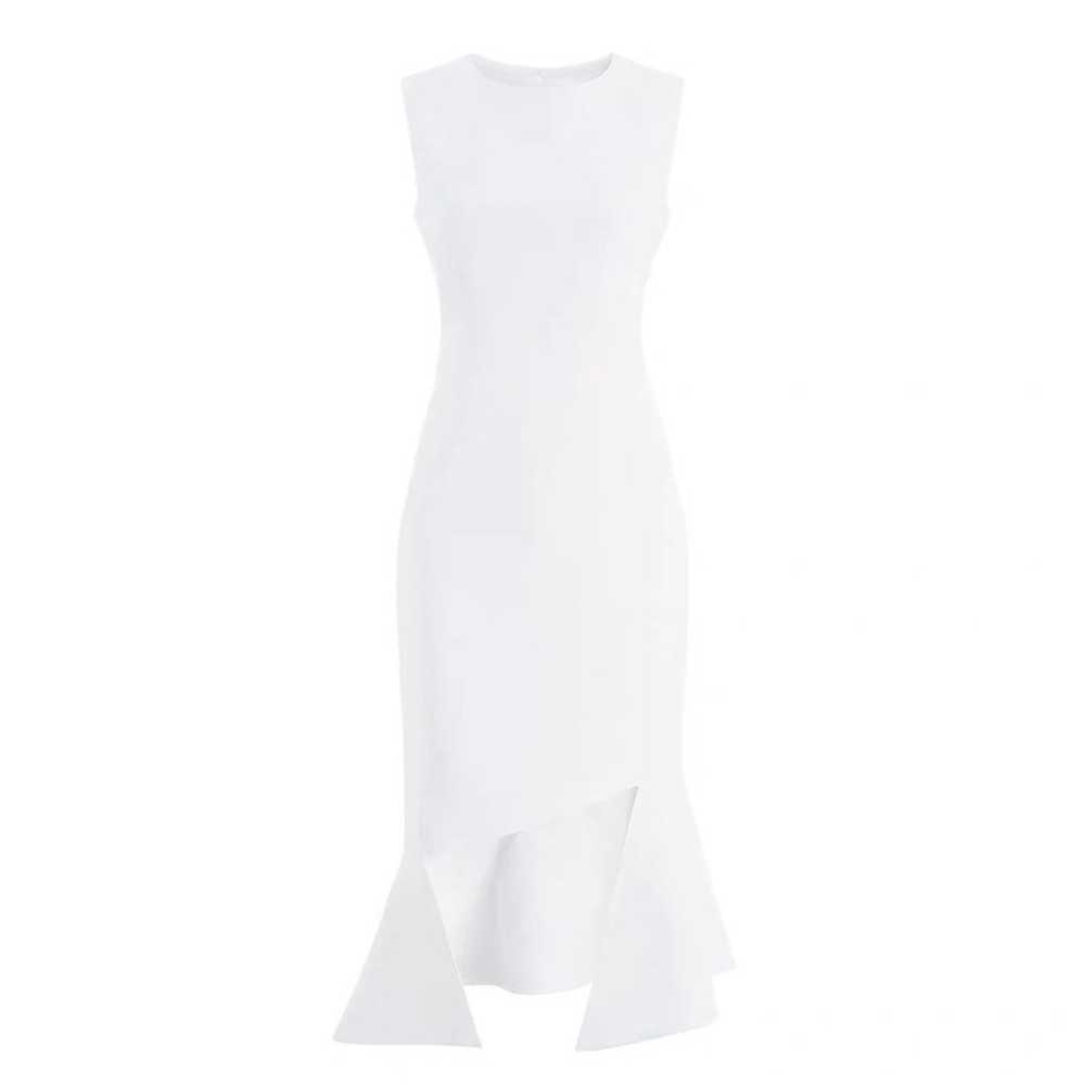 White Ruffled Hem Pure For and Wedding Cocktail - image 1