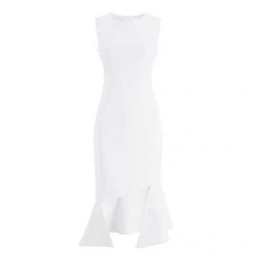 White Ruffled Hem Pure For and Wedding Cocktail - image 1