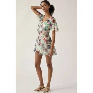 Anthropologie Soft Printed Mini Dress Flutter Sle… - image 1