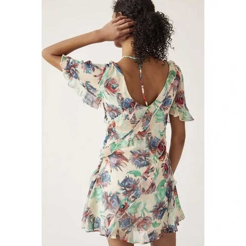 Anthropologie Soft Printed Mini Dress Flutter Sle… - image 3