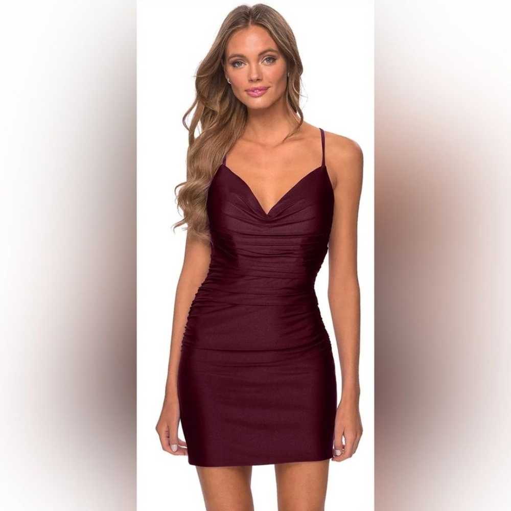 NWOT La Femme Ruched Sheath Mini Dress - Size 8, … - image 2