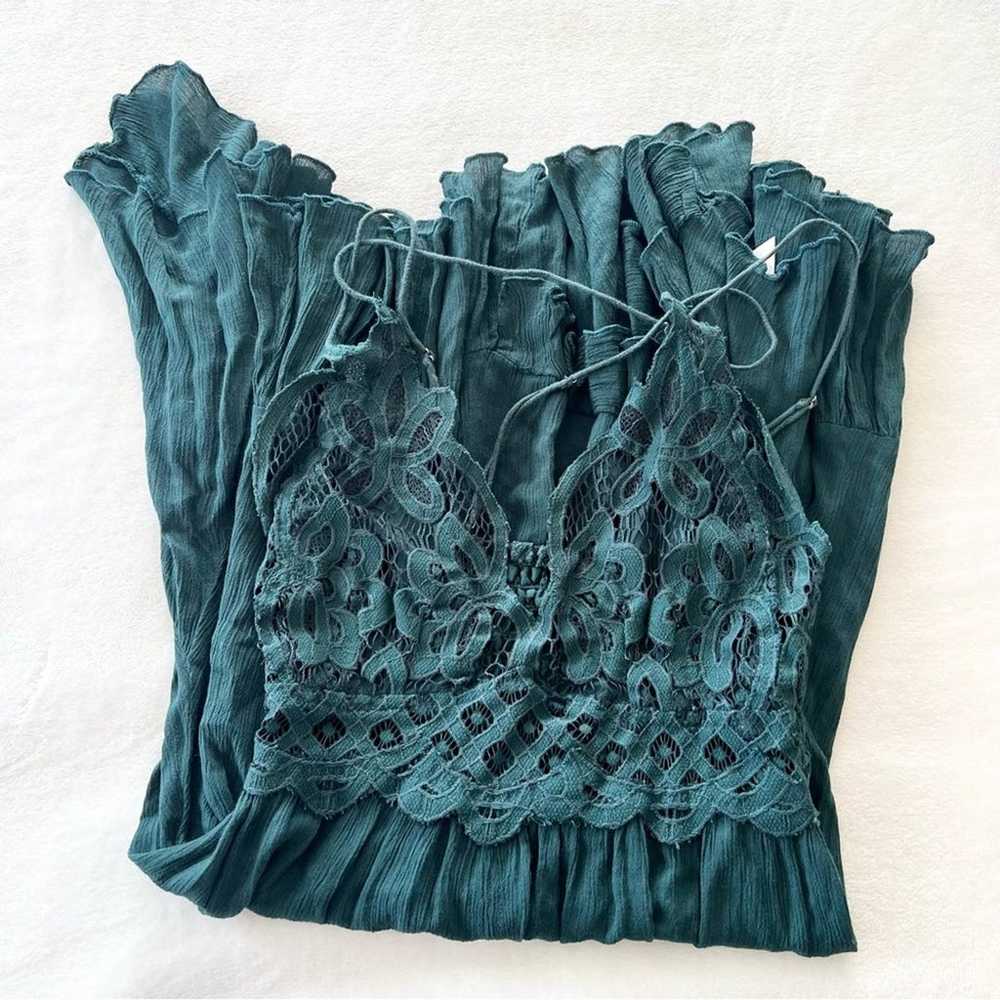 Free People Adella Slip Mini Dress in Dark Green - image 5