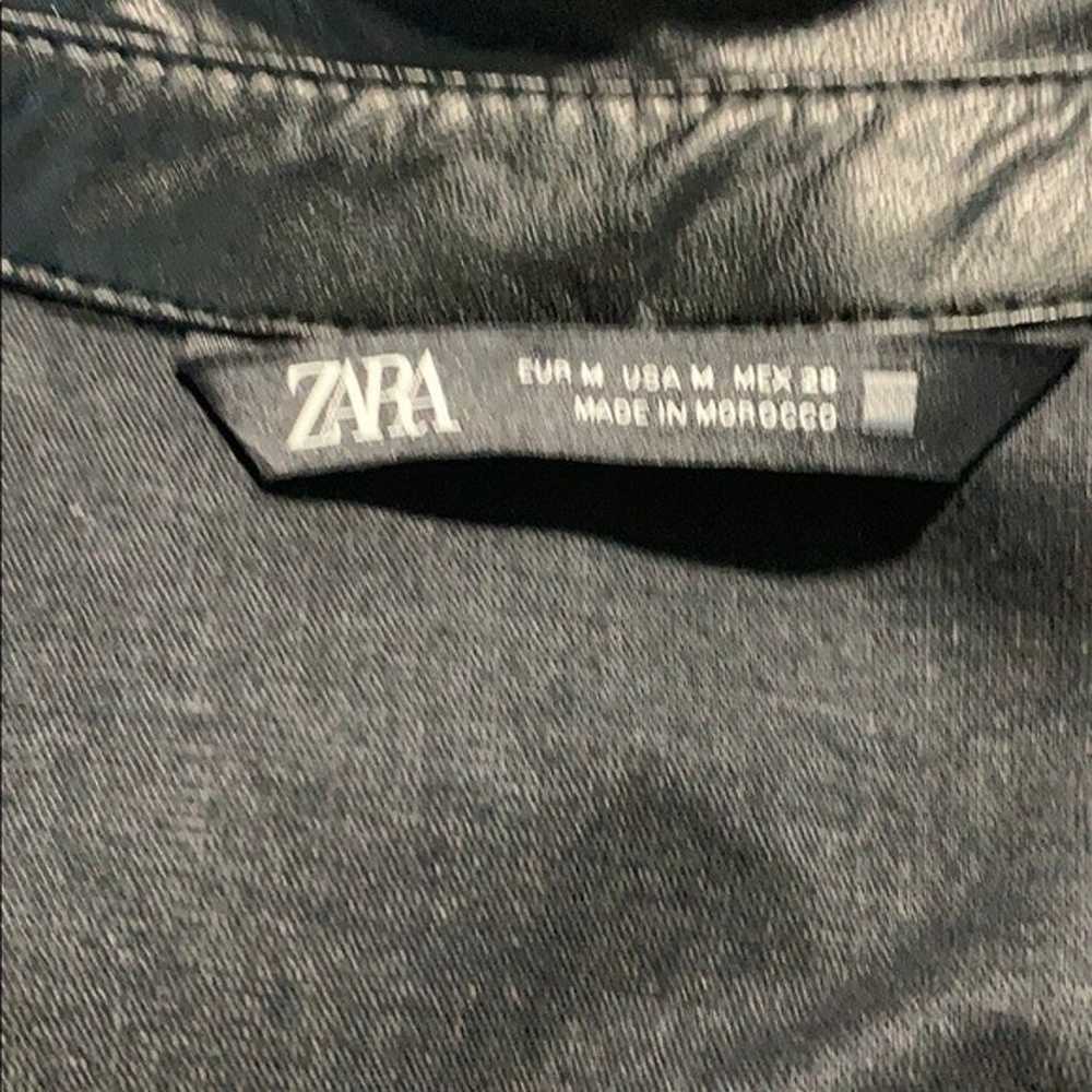 NWOT Zara Black Faux Leather Jumpsuit. Size M. - image 6