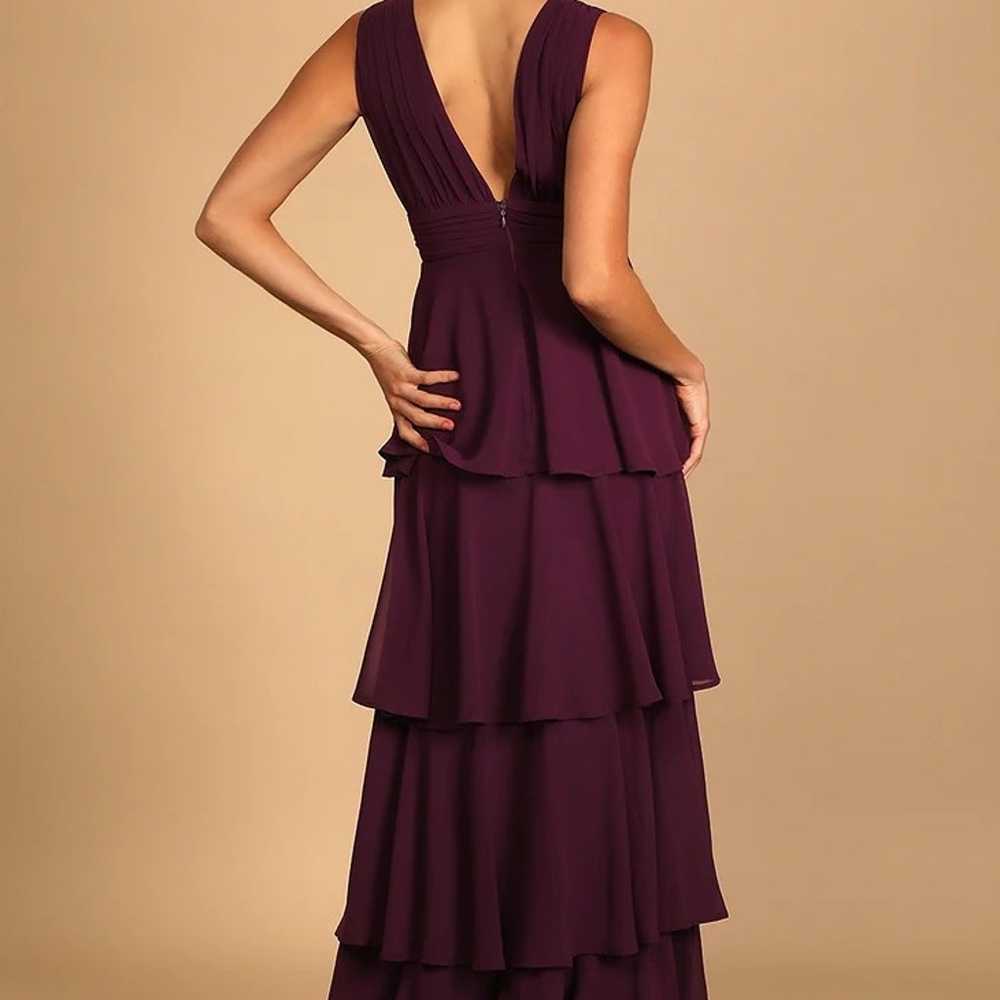 Amazing Evening Dark Purple Tiered Maxi Dress - image 4