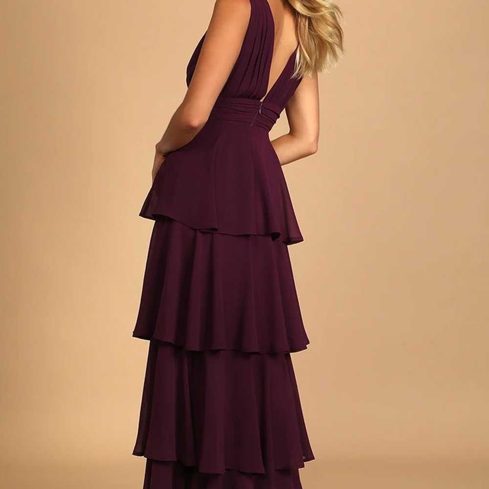 Amazing Evening Dark Purple Tiered Maxi Dress - image 5