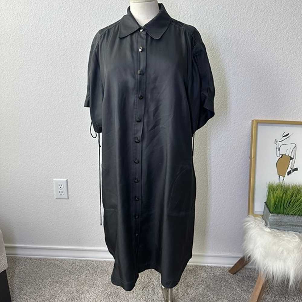 WORTH Dark Slate Gray Silk Dress - image 1