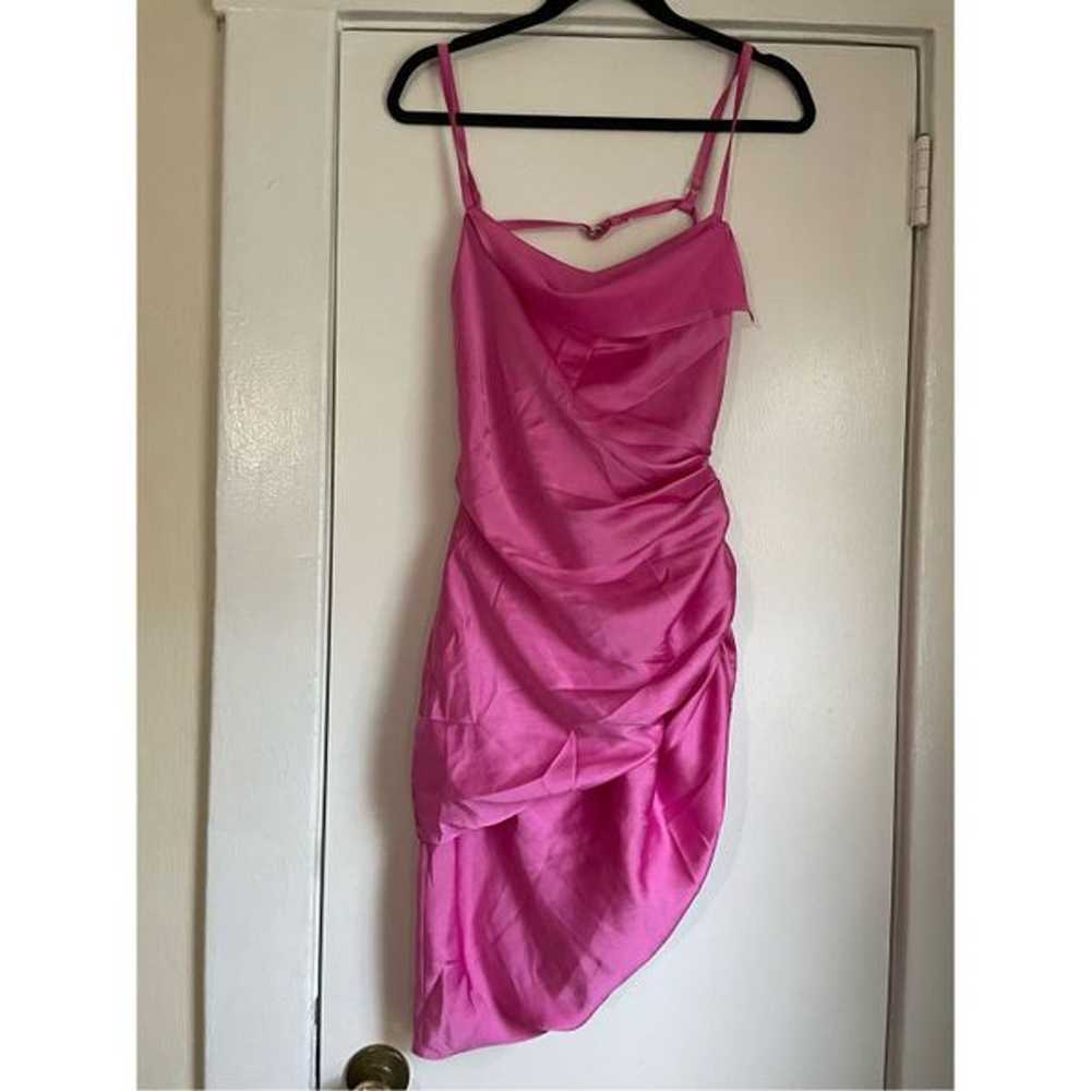 Barbie Pink Scrunched Mini Slit Sackless Dress Si… - image 5