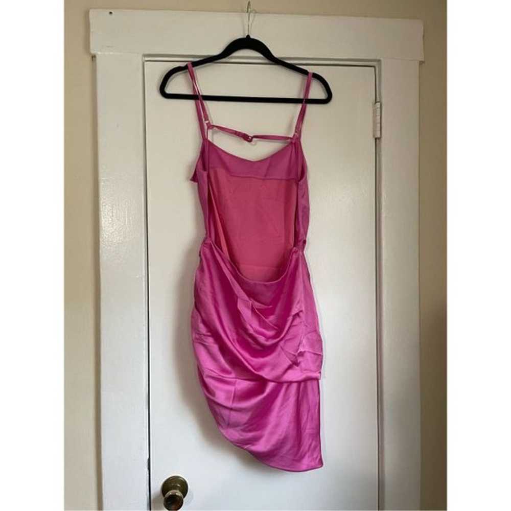 Barbie Pink Scrunched Mini Slit Sackless Dress Si… - image 9