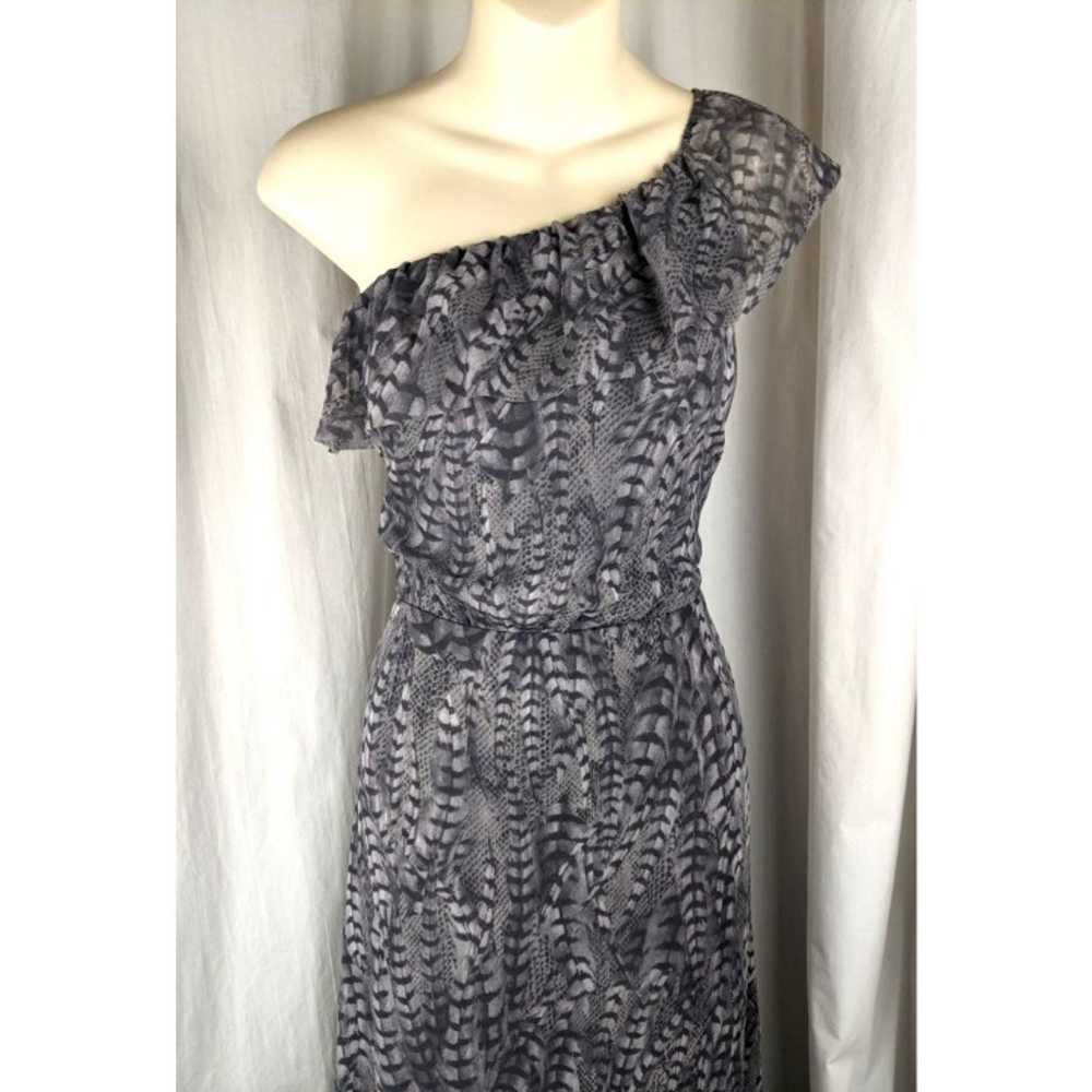 Anthropologie Sweet Pea Gray Maxi Dress M feather… - image 3
