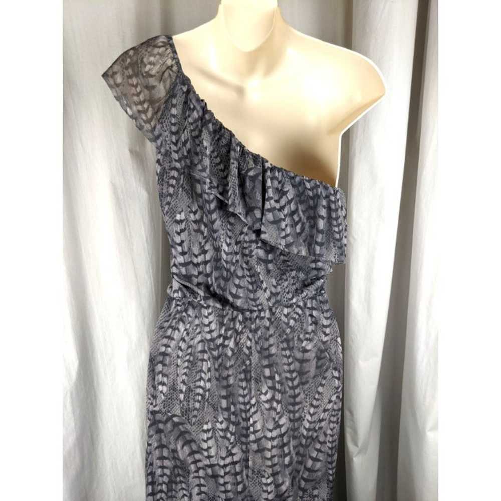 Anthropologie Sweet Pea Gray Maxi Dress M feather… - image 4