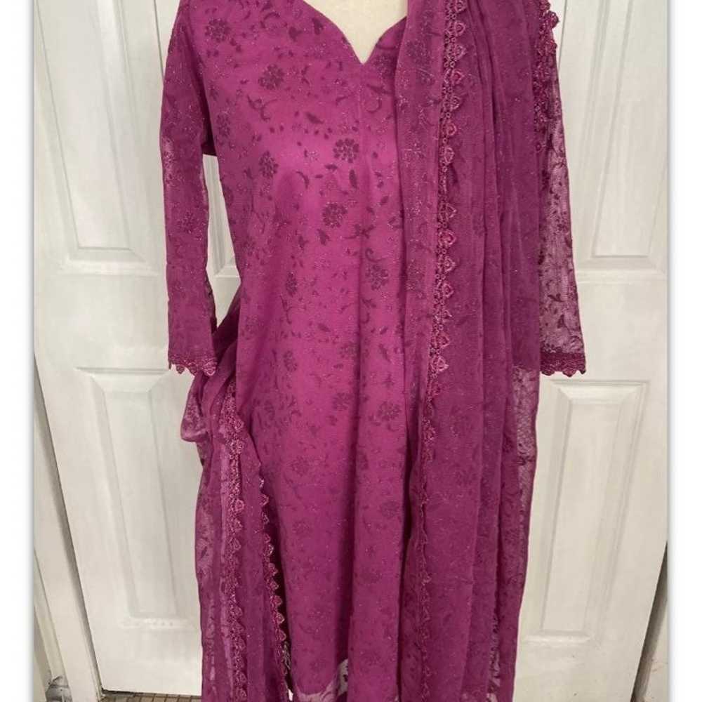 Three Piece Formal Dress.Color Magenta Pink.Fabri… - image 1
