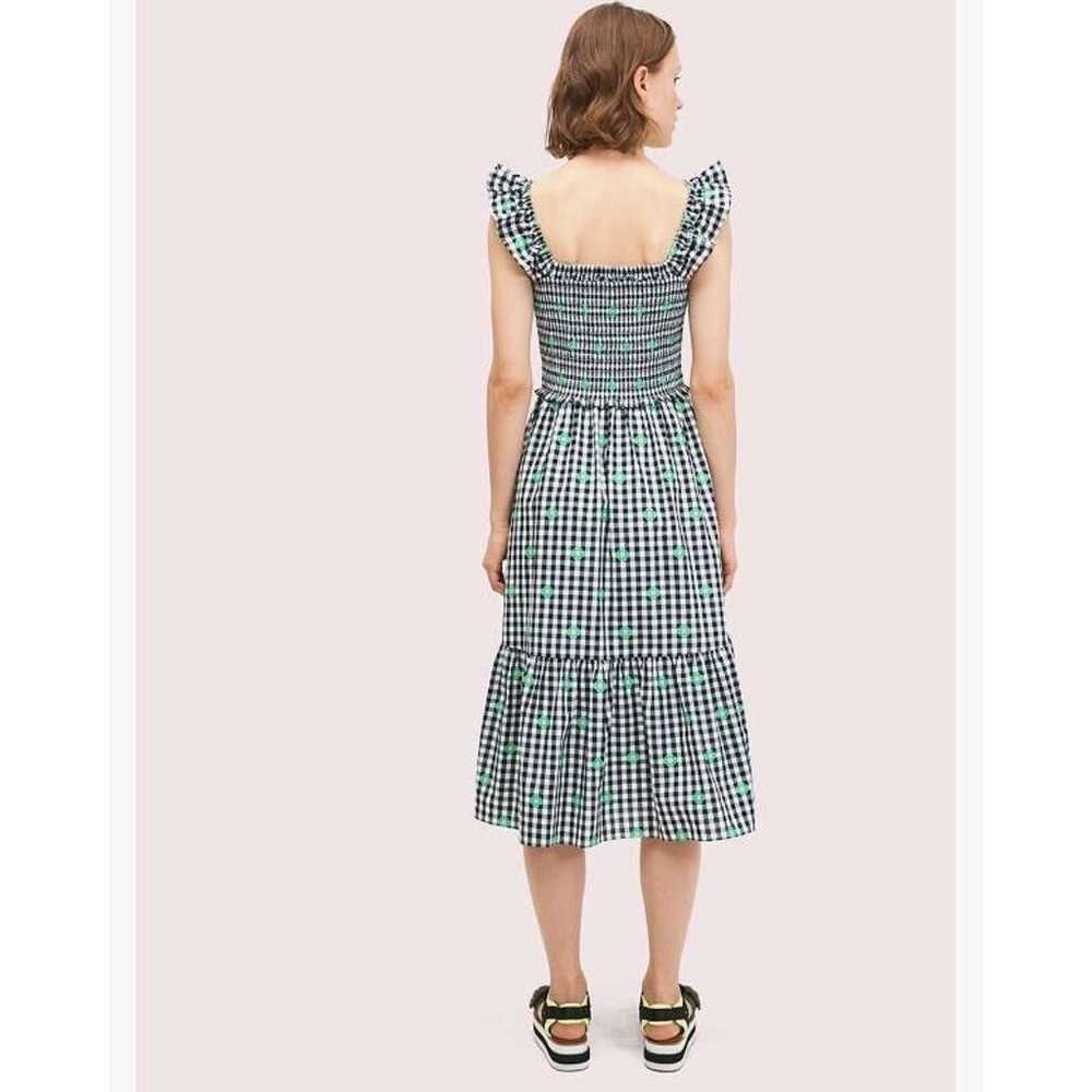 Kate Spade Gingham Voile Smocked Midi Dress Size … - image 3
