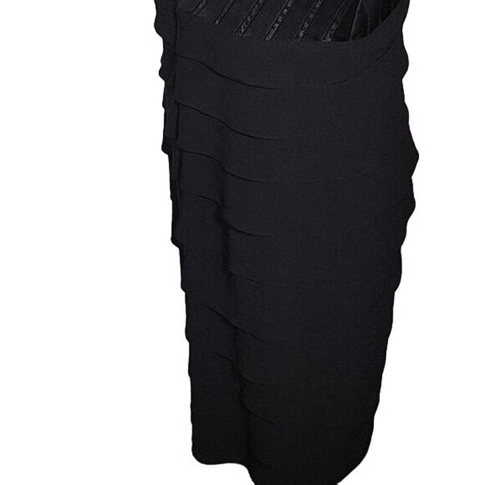 ADRIANNA PAPELL Black chiffon tiered Bodycon Cock… - image 8