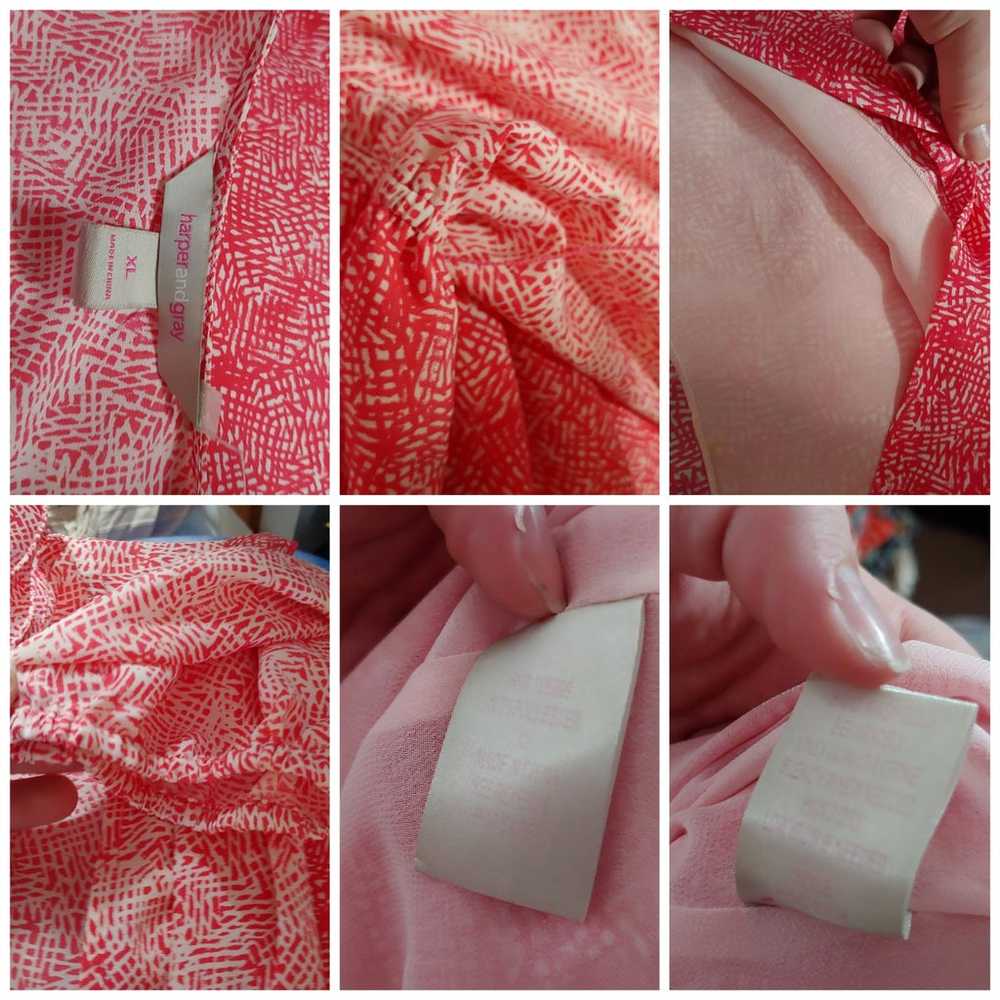 Harper and gray white pink pocket pattern long sl… - image 8