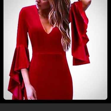 Red velvet dress - image 1