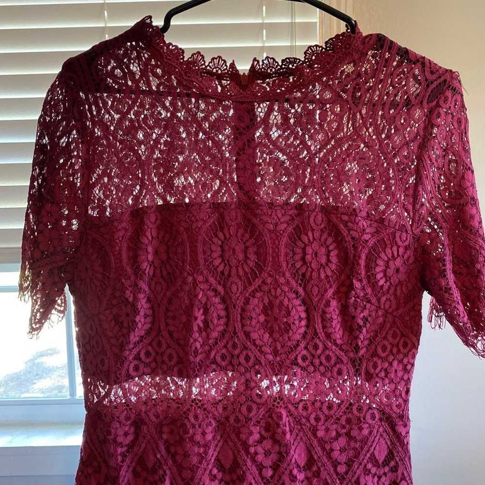 Burgandy/Wine lace dress with detail - image 1