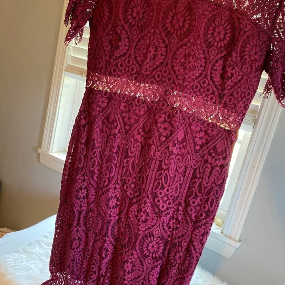 Burgandy/Wine lace dress with detail - image 2