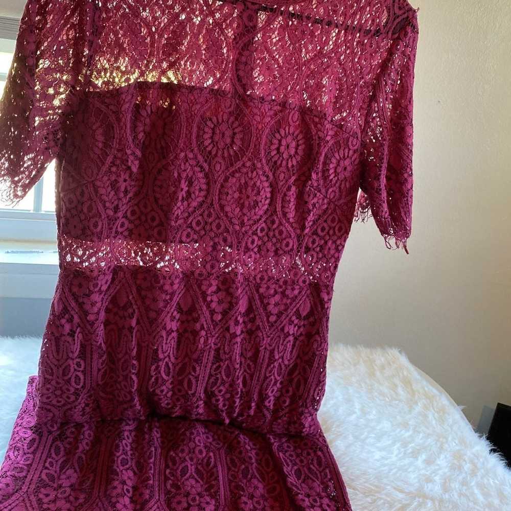 Burgandy/Wine lace dress with detail - image 4