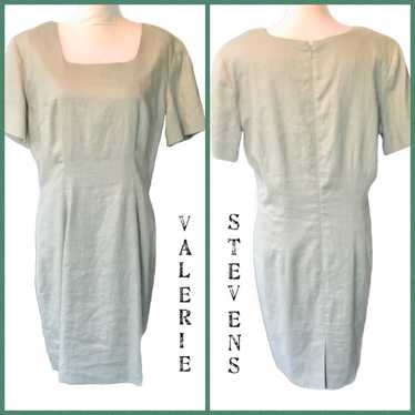 Valerie Stevens Sage Linen Midi Dress 14