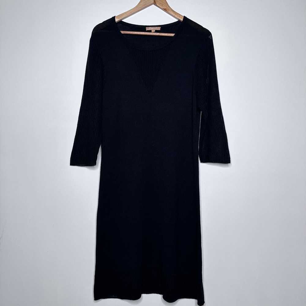 Kier + J Black Long Sleeve Sweater Dress Size Lar… - image 1