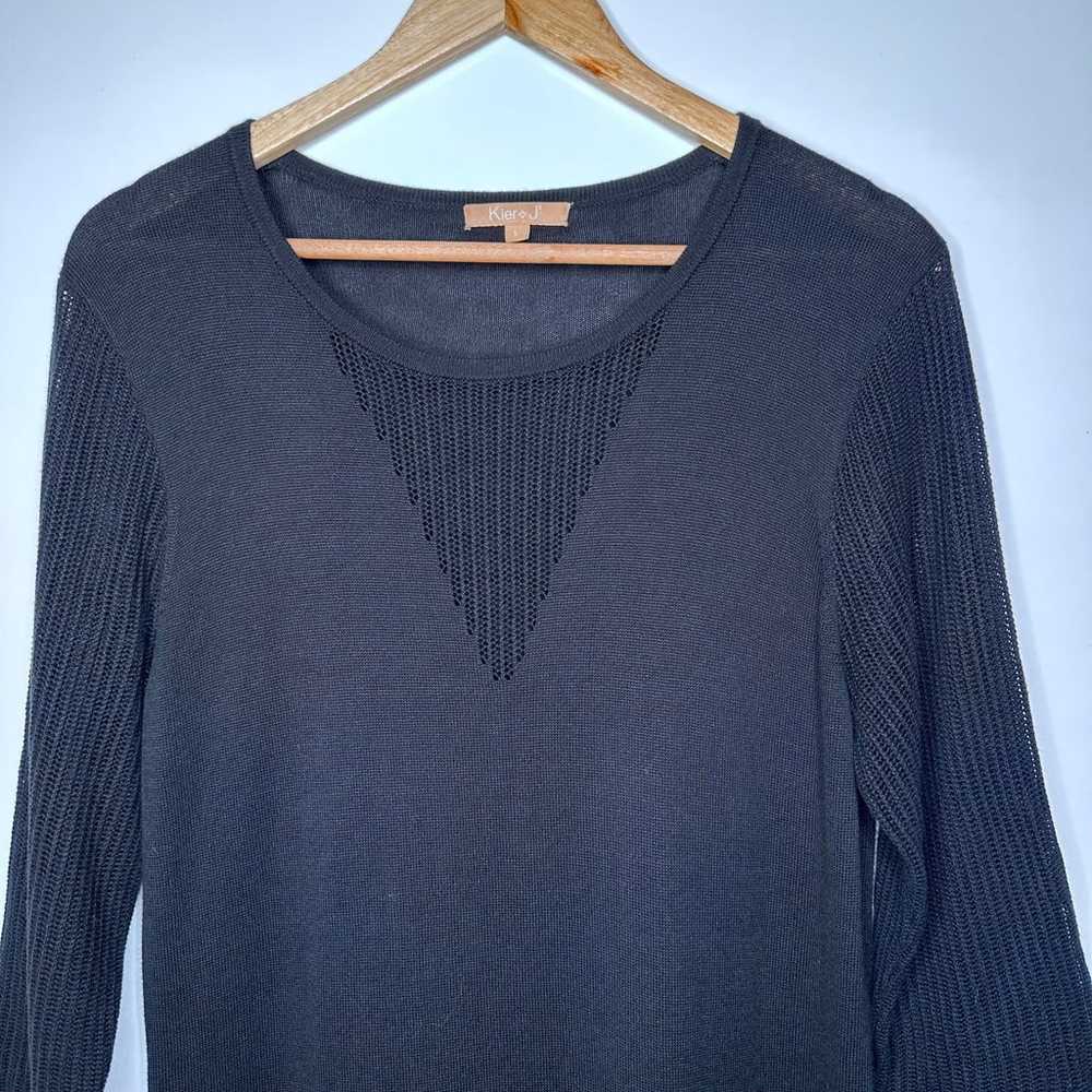 Kier + J Black Long Sleeve Sweater Dress Size Lar… - image 3