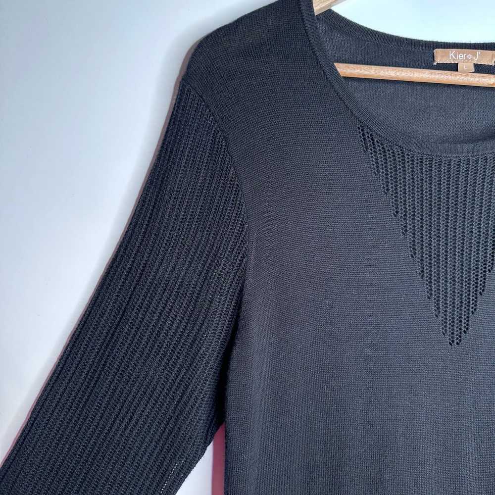 Kier + J Black Long Sleeve Sweater Dress Size Lar… - image 7