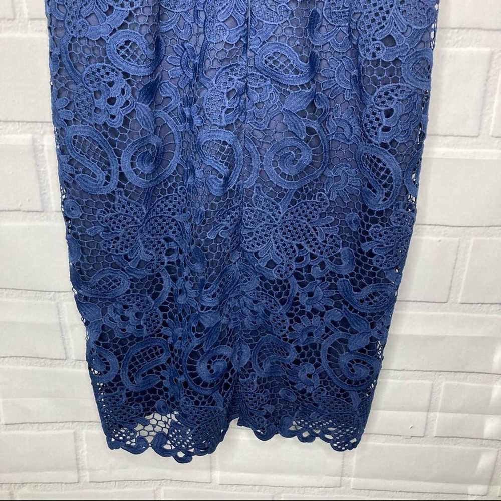 Minuet Navy Blue Lace Embroidered Sleeveless V-Ne… - image 10