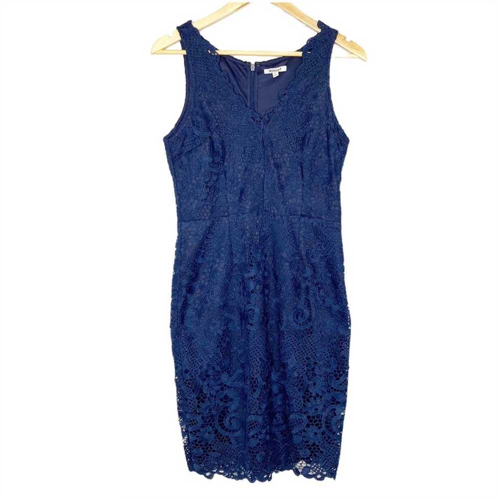 Minuet Navy Blue Lace Embroidered Sleeveless V-Ne… - image 3