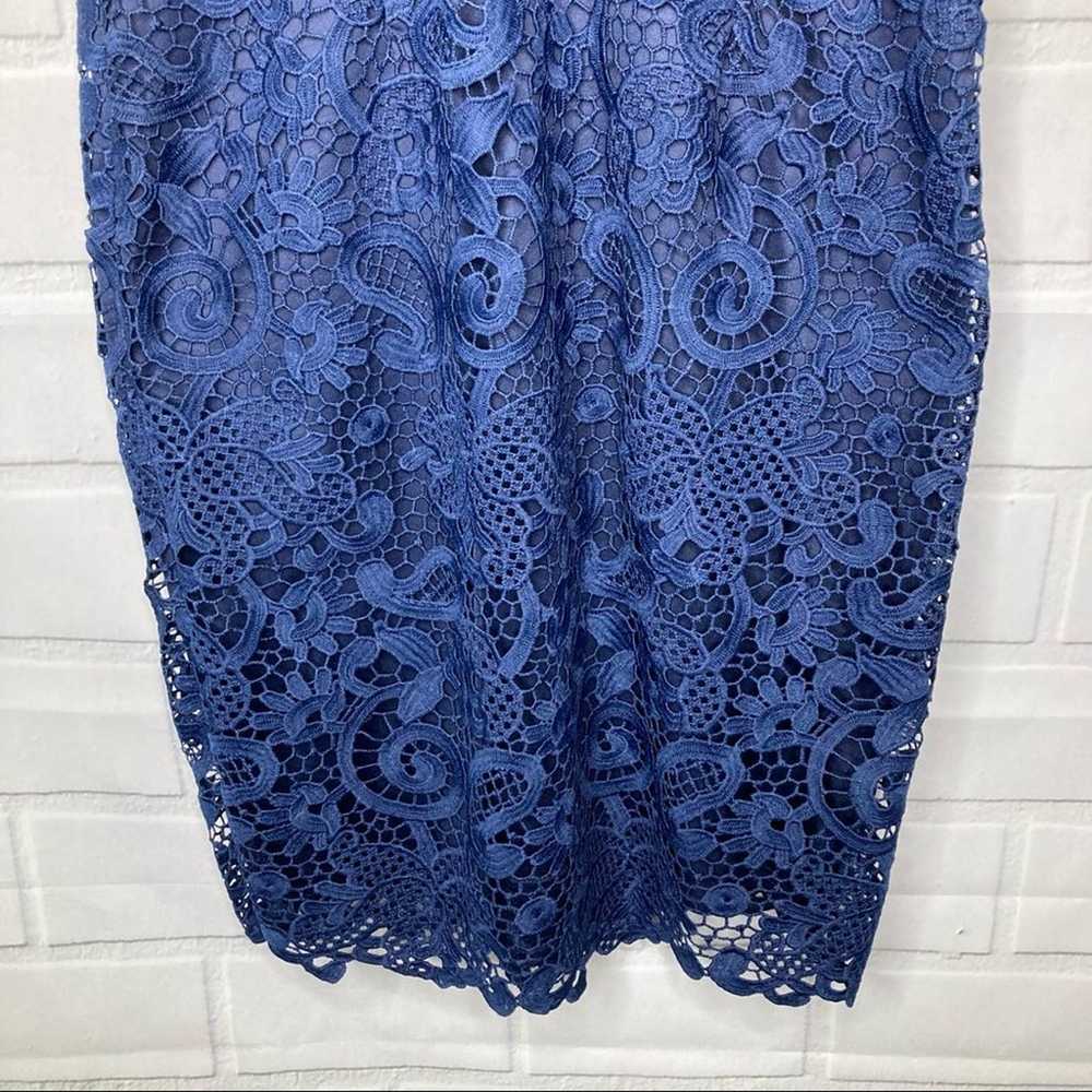 Minuet Navy Blue Lace Embroidered Sleeveless V-Ne… - image 6