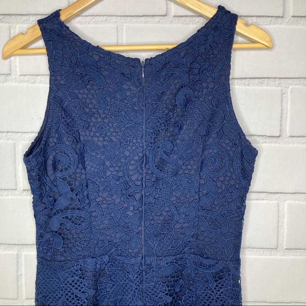 Minuet Navy Blue Lace Embroidered Sleeveless V-Ne… - image 9