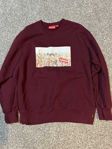 最新入荷 Supreme supreme aerial Purple crewneck burgundy トップス