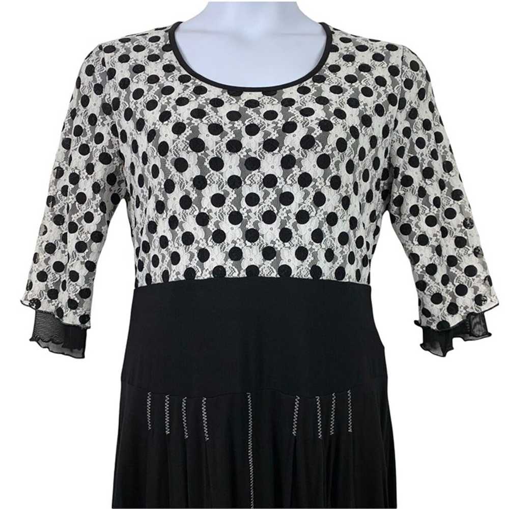 Dzhavael Couture XL Dress Black White Polka Dot P… - image 2