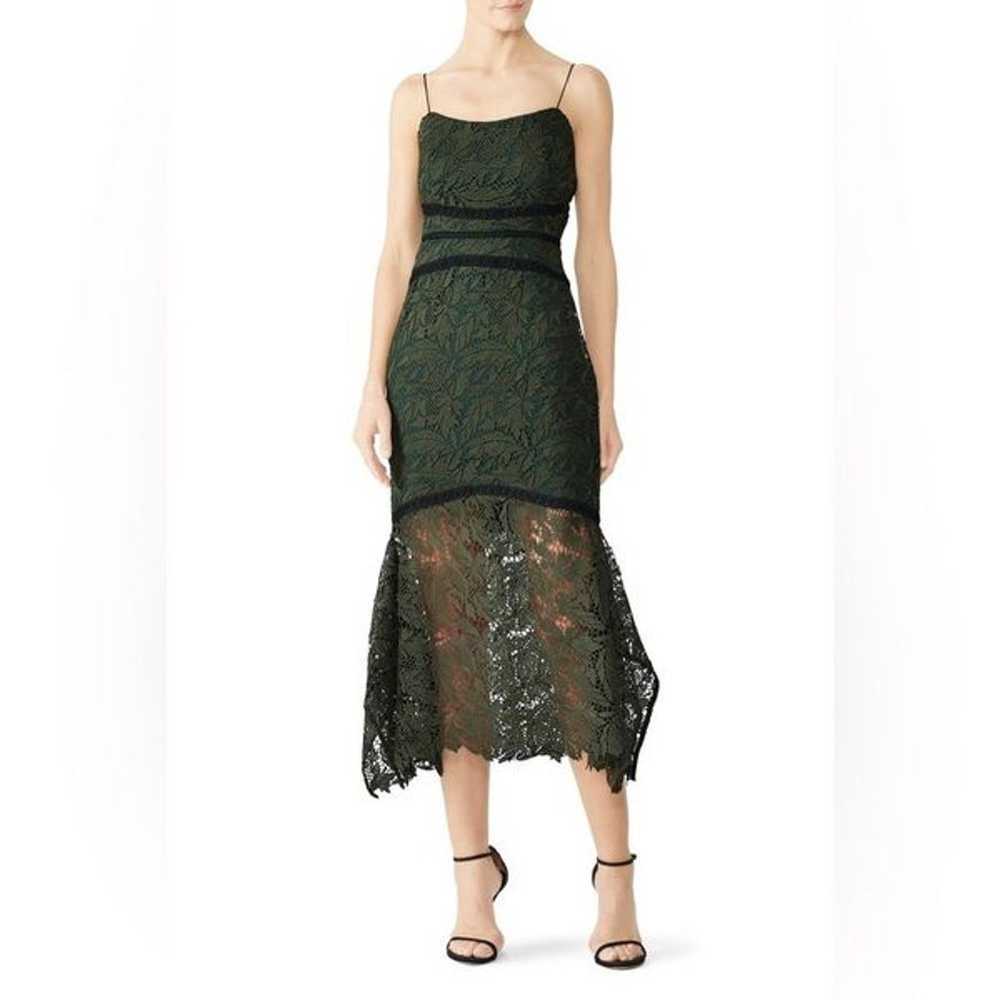 STYLESTALKER Green Ophelia Lace Midi Dress Size X… - image 1