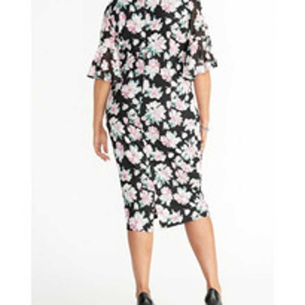 Ruffle Sleeve Printed Lace Dress - image 3