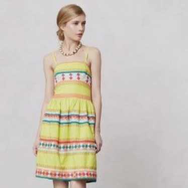 Leifsdottir Anthropologie midi dress size 0  QUIL… - image 1