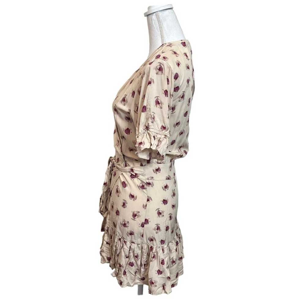 Stillwater Floral Goddess Mini Wrap Dress Ruffle … - image 5
