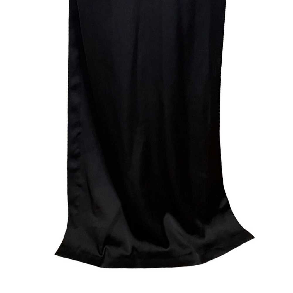 AQ/AQ Madison Plunge Neck Satin Maxi Dress Black … - image 3