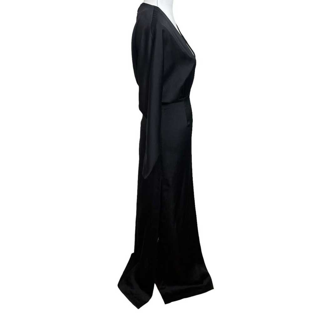 AQ/AQ Madison Plunge Neck Satin Maxi Dress Black … - image 8
