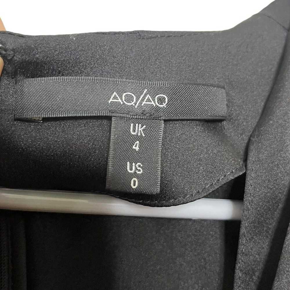 AQ/AQ Madison Plunge Neck Satin Maxi Dress Black … - image 9
