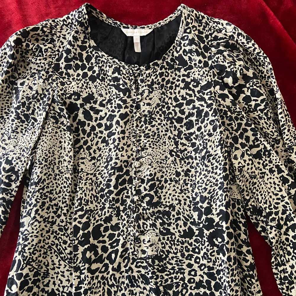 Rebecca Taylor Leopard Print Silk Dress Size 2 - image 10