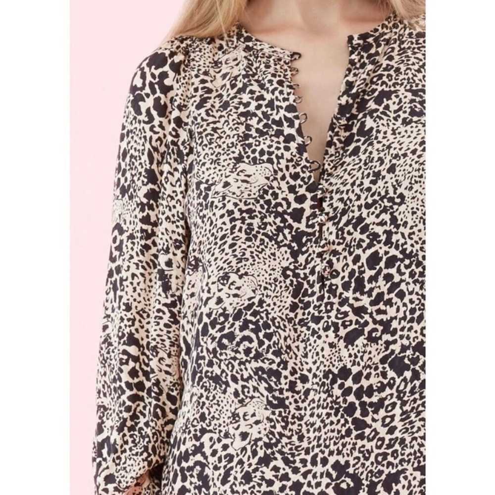 Rebecca Taylor Leopard Print Silk Dress Size 2 - image 11