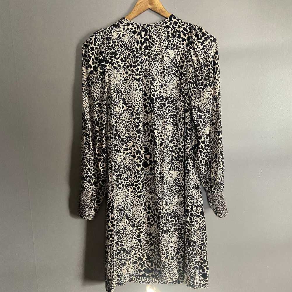 Rebecca Taylor Leopard Print Silk Dress Size 2 - image 3