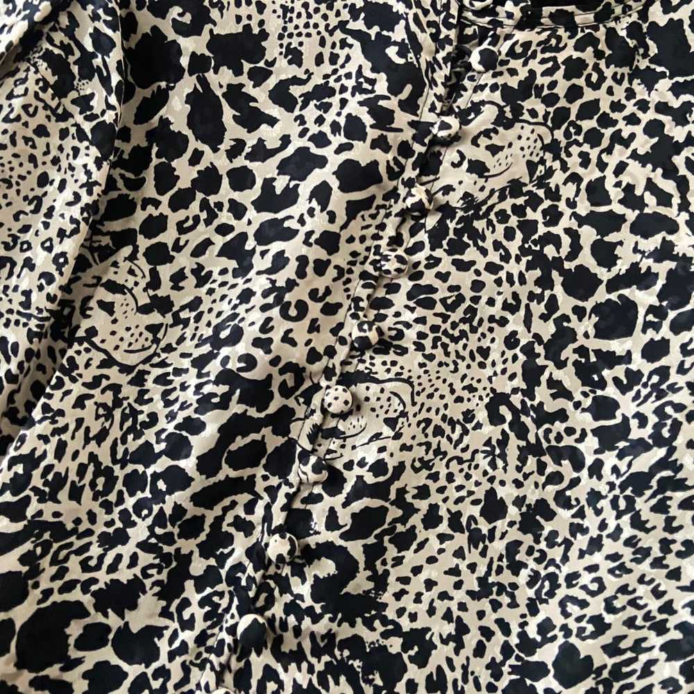 Rebecca Taylor Leopard Print Silk Dress Size 2 - image 5