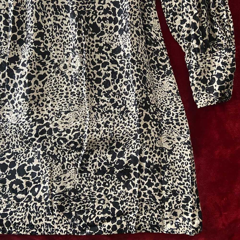 Rebecca Taylor Leopard Print Silk Dress Size 2 - image 6